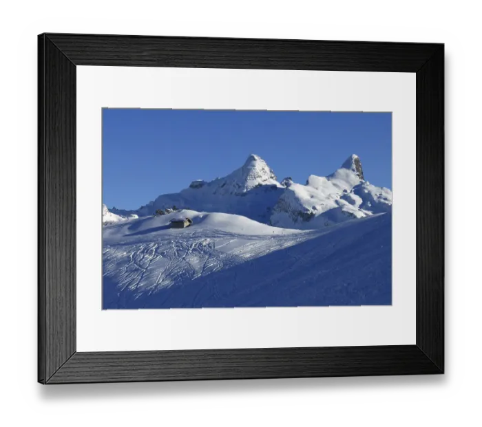 Framed Print : Winter scene in the Stoos ski area