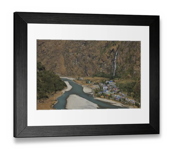 Framed Print : Colorful village Tal, Annapurna Conservation Area