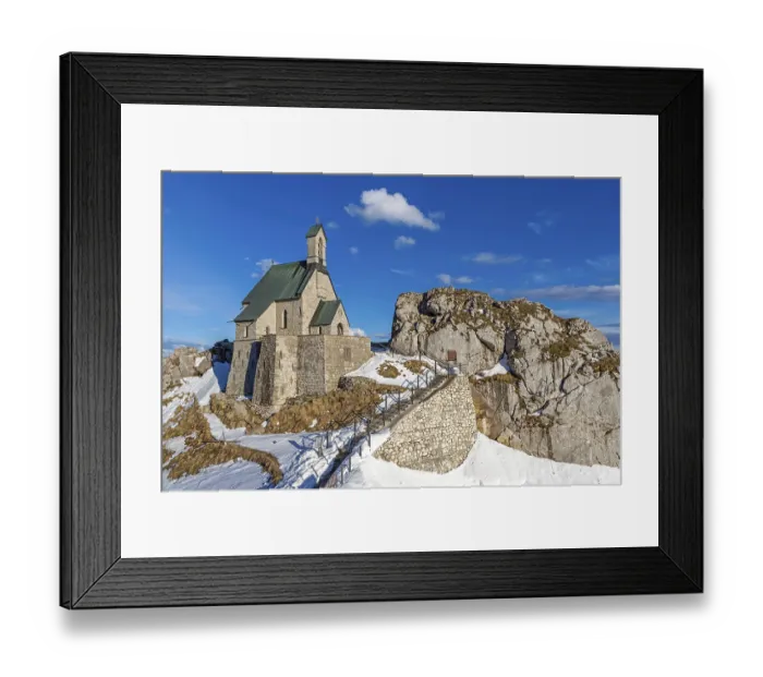 Framed Print : Small chapel on the summit of the Wendelstein