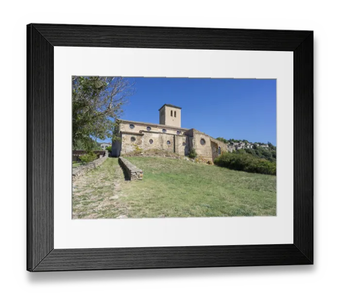 Framed Print : Church of Saint-Michel, Romanesque building from the (13th century) Cathar castle of Saissac