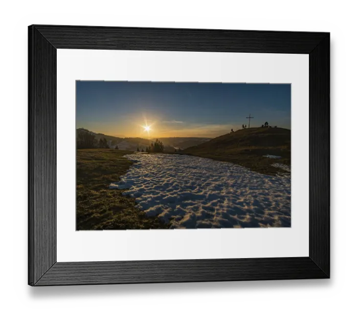 Framed Print : Beautiful winter spring landscape in the Allgau Alps near Oberstaufen Framed Print : Beautiful winter spring landscape in the Allgau Alps near Oberstaufen