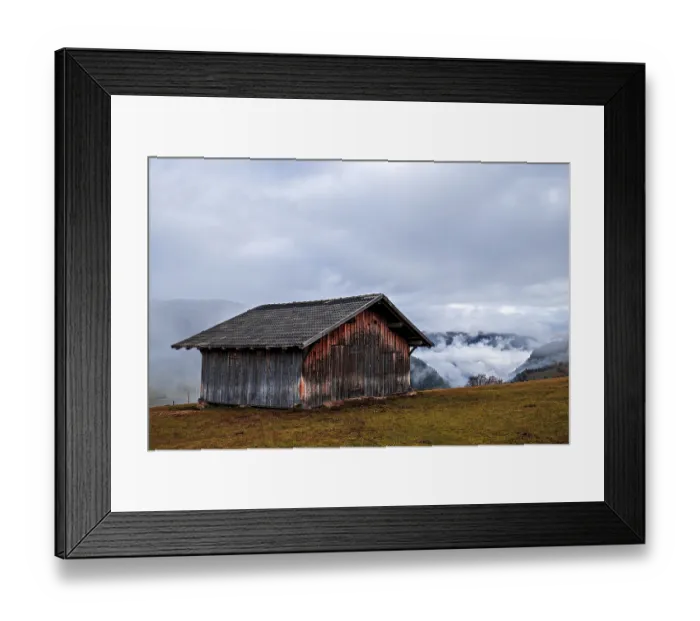 Framed Print : Old barn in the Dolomites, Italy