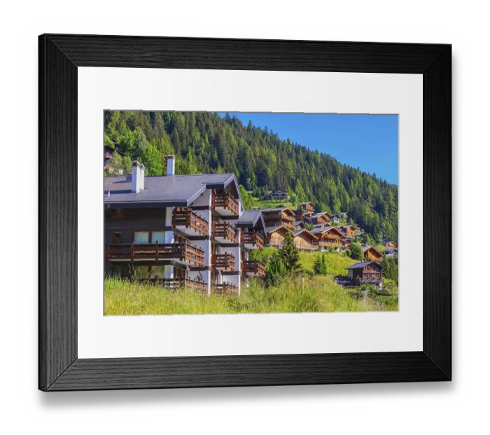 Framed Print : Modern holiday homes and chalets Framed Print : Modern holiday homes and chalets