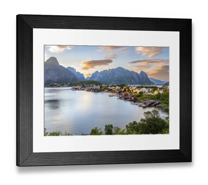 Framed Print : Village view of the fishing village Reine