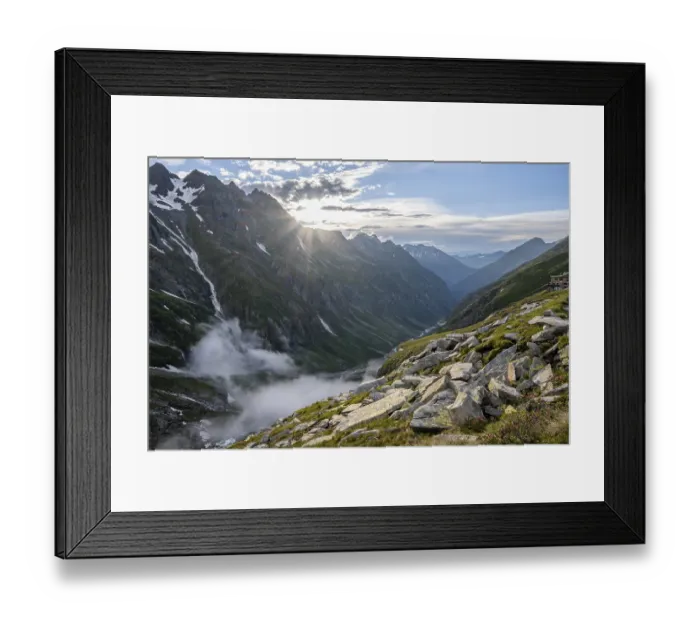 Framed Print : Atmospheric mountain landscape