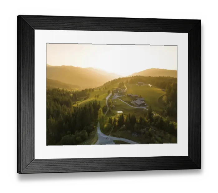 Framed Print : Naturhotel EdelweiB at sunset in the mountains