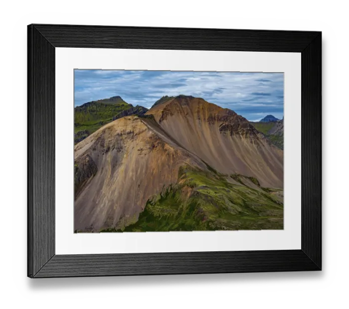 Framed Print : Mountains, coast, summer, aerial view
