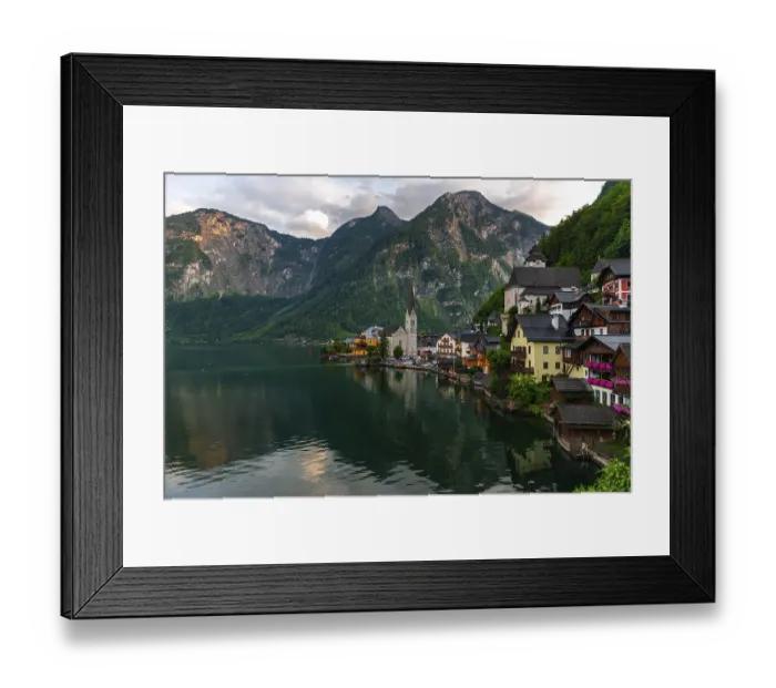 Framed Print : Village view Hallstatt with church