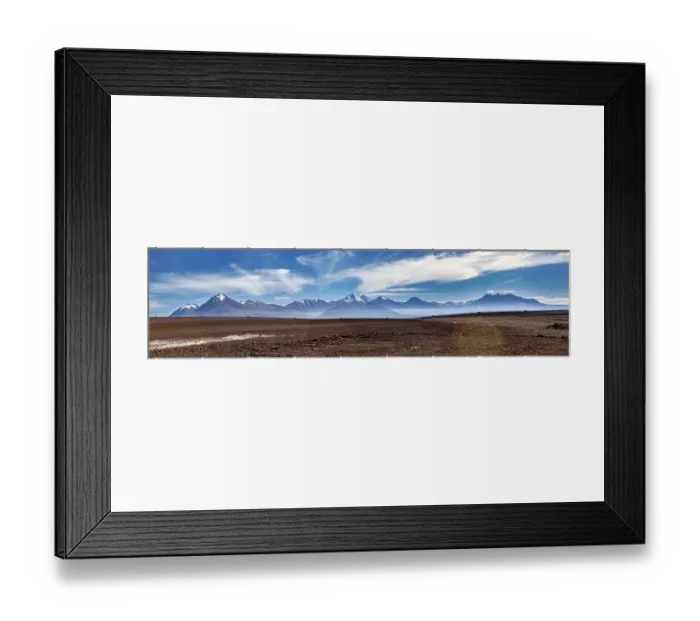 Framed Print : Long mountain range under a clear Framed Print : Long mountain range under a clear