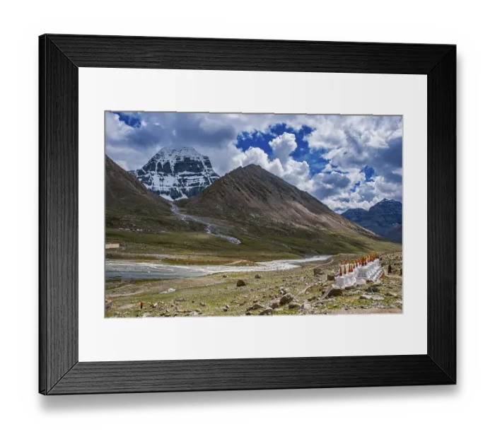 Framed Print : Stupas on the Kailash Kora before Mount Kailash Framed Print : Stupas on the Kailash Kora before Mount Kailash