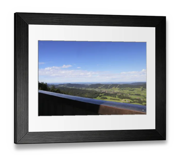 Framed Print : View from Hauchenberg (Allgau) to the foothills of the Alps View from Hauchenberg (Allg)