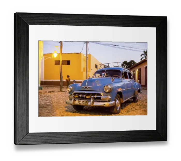 Framed Print : Oldtimer, old road cruiser in the old town of Trinidad