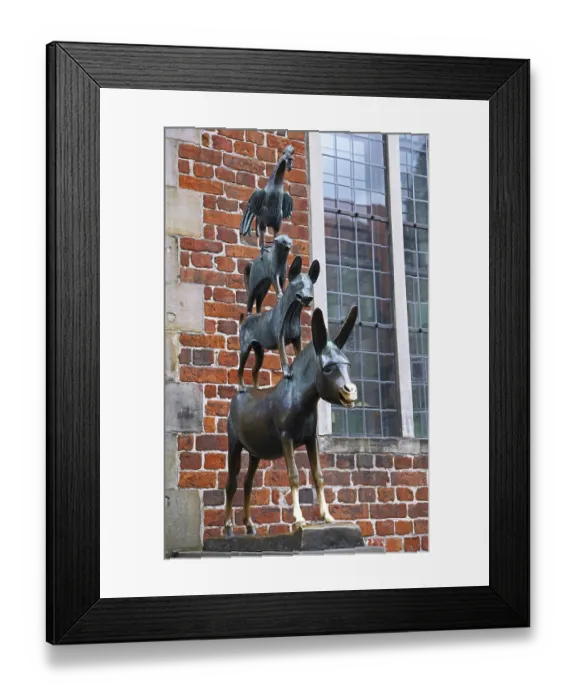 Framed Print : Statue of the Bremen Town Musicians