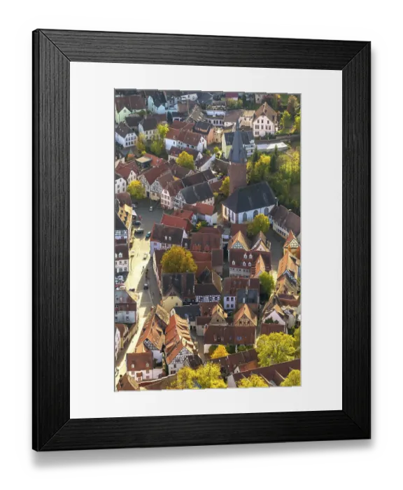 Framed Print : Old Town with half-timbered houses