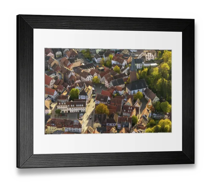 Framed Print : Old Town with half-timbered houses