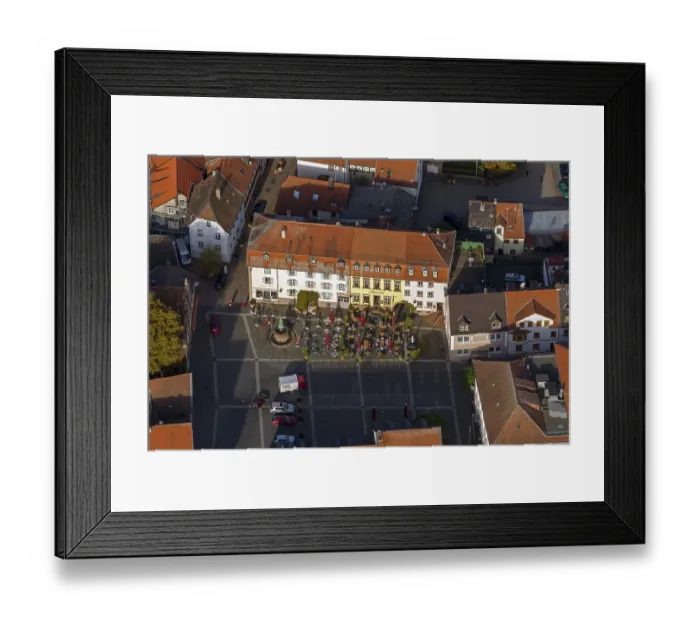 Framed Print : Old town with half-timbered houses