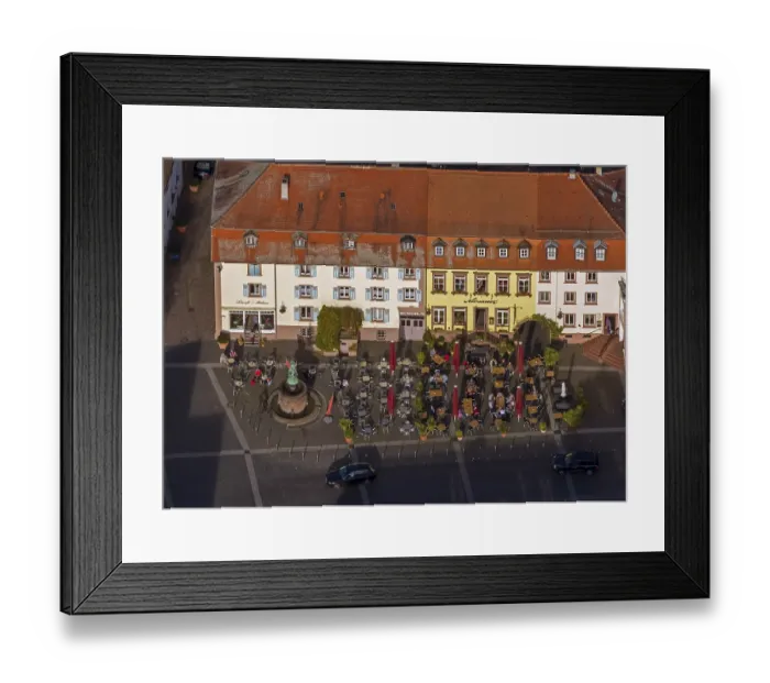 Framed Print : Old town with half-timbered houses