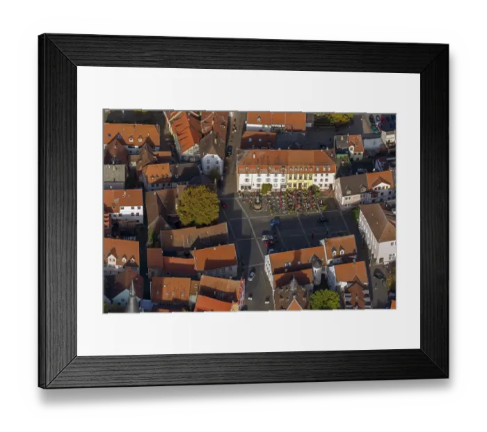 Framed Print : Old town with half-timbered houses