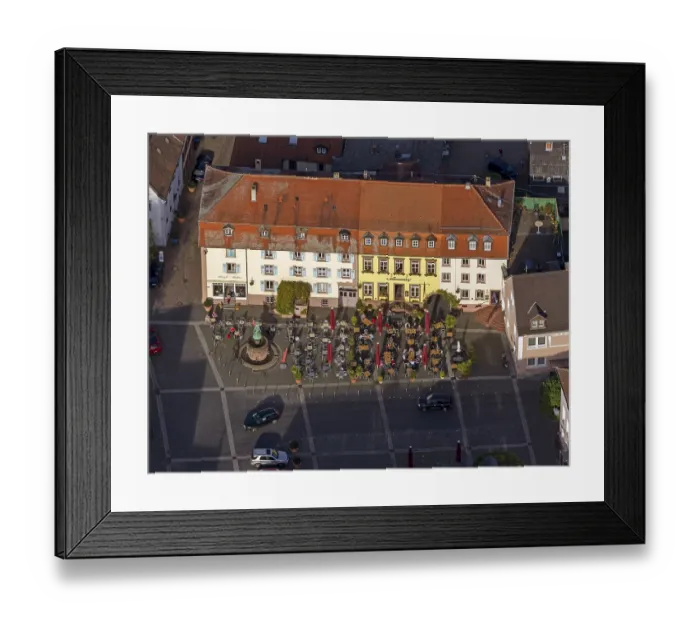Framed Print : Old town with half-timbered houses