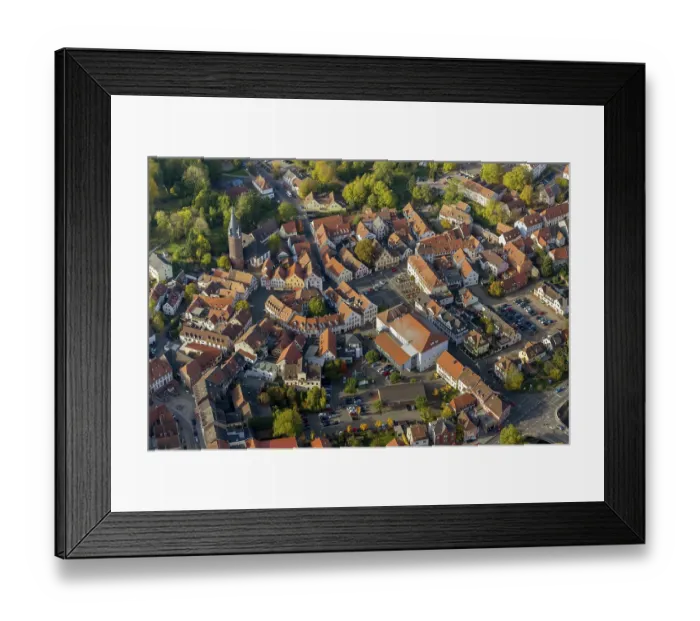 Framed Print : Old Town with half-timbered houses