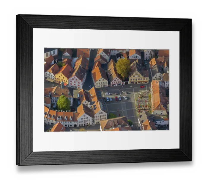 Framed Print : Old Town with half-timbered houses