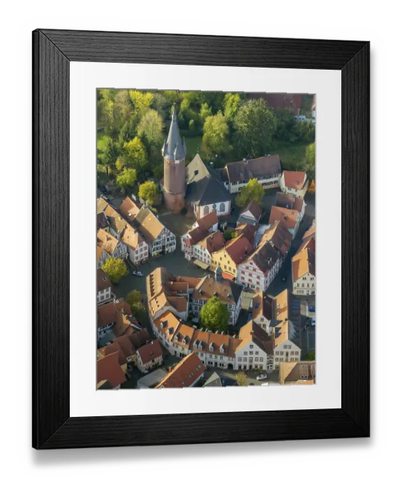 Framed Print : Old Town with half-timbered houses