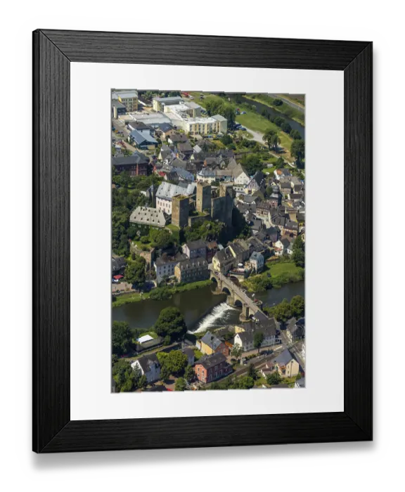 Framed Print : Runkel Castle with Lahn and Lahn bridge
