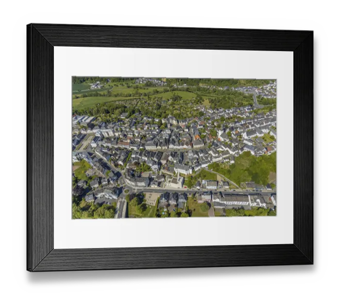 Framed Print : Aerial view, old town, city centre view Framed Print : Aerial view, old town, city centre view