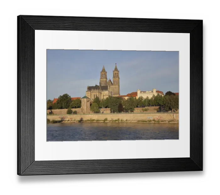 Framed Print : Cityscape with Gothic cathedral Framed Print : Cityscape with Gothic cathedral