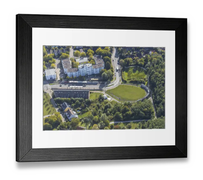 Framed Print : Aerial view, light rail, Lohmannshofschleife