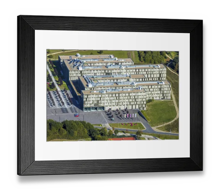 Framed Print : Aerial photograph, Bielefeld University of Applied Sciences Framed Print : Aerial photograph, Bielefeld University of Applied Sciences