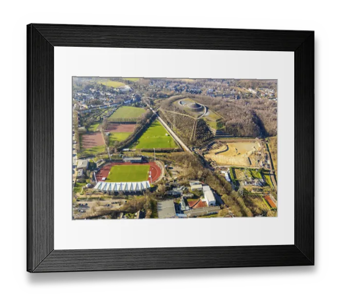 Framed Print : Aerial photograph, Lohrheide stadium