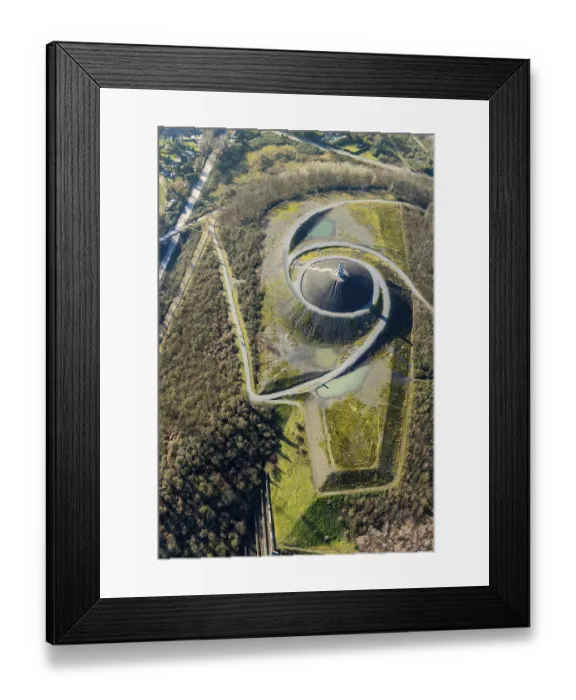 Framed Print : Aerial photograph, Rheinelbe slagheap