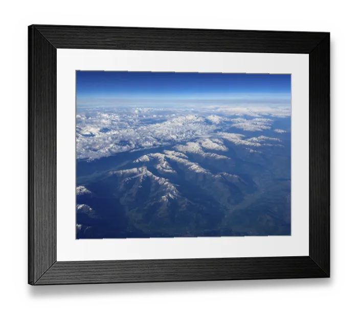 Framed Print : View from an altitude of 11000 metres to GroBvenediger 3510 metres in the centre of the picture