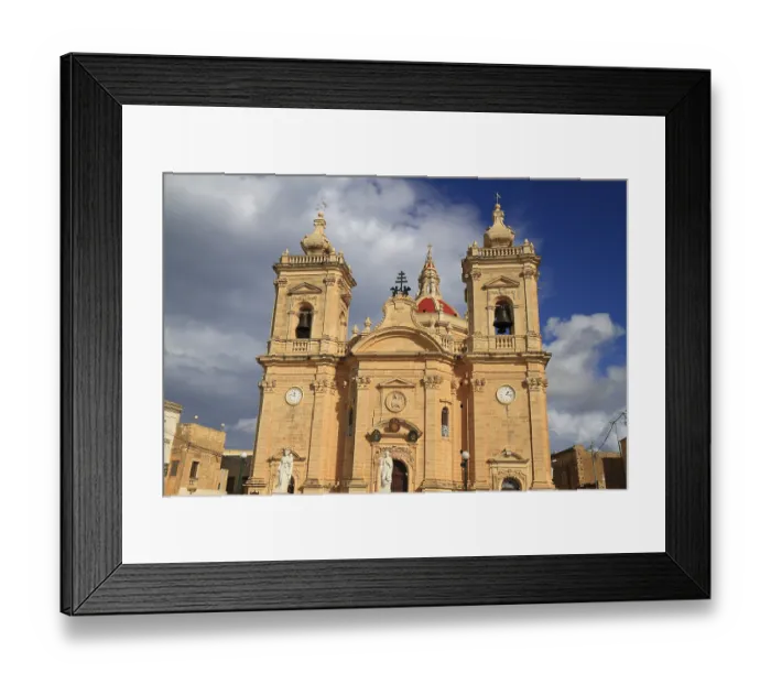 Framed Print : Xaghra Parish Church is an old Church situated in Xaghra in Malta