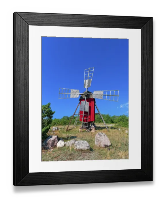 Framed Print : Red windmill, Kristinelund, Oland