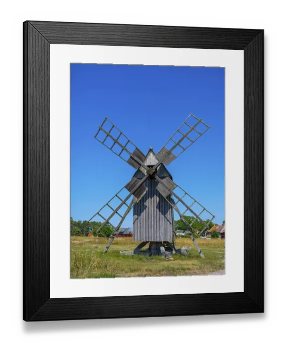 Framed Print : The mills of Lerkaka, historical windmill