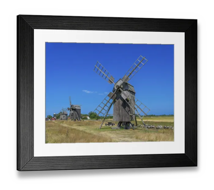 Framed Print : The mills of Lerkaka, five historic windmills Framed Print : The mills of Lerkaka, five historic windmills