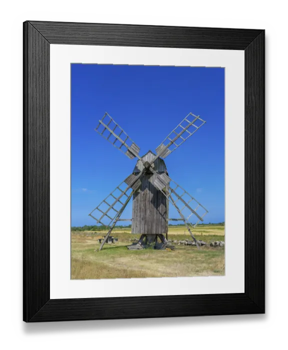 Framed Print : The mills of Lerkaka, historical windmill