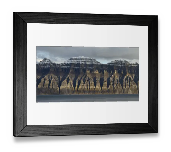 Framed Print : Rugged mountains, Isfjorden, Spitsbergen