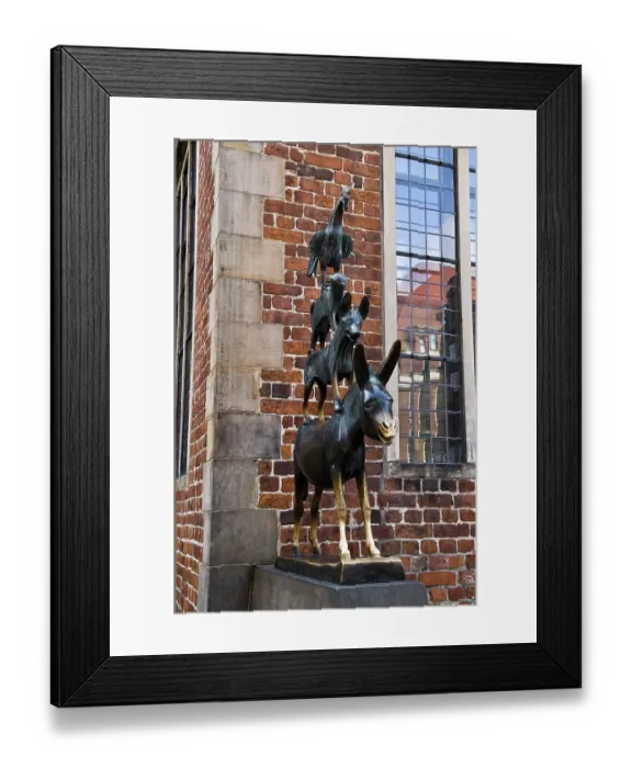 Framed Print : artist Gerhard Marcks, Bremen Town Musicians