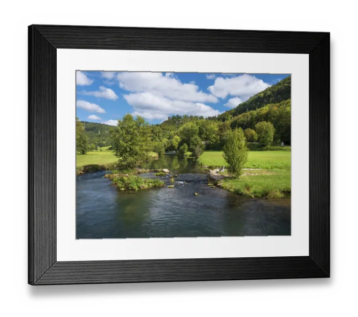 Framed Print : The River Wisent at Neideck Castle