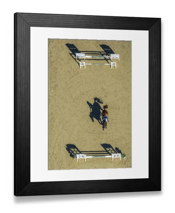 Framed Print : Aerial view, riding club Kamen