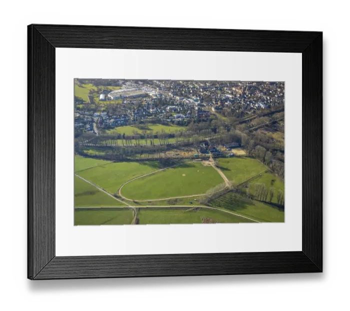 Framed Print : Aerial view, Auehof Reiterhof, Mintarder StraBe