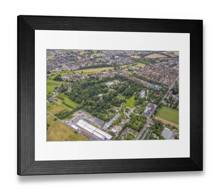 Framed Print : Aerial photo, Maximilianpark leisure park Framed Print : Aerial photo, Maximilianpark leisure park