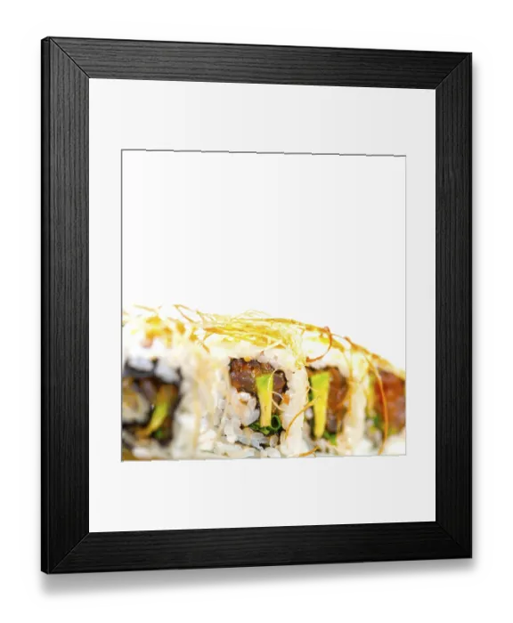 Framed Print : Macro closeup of fresh sushi choice combination assortment selection Framed Print : Macro closeup of fresh sushi choice combination assortment selection