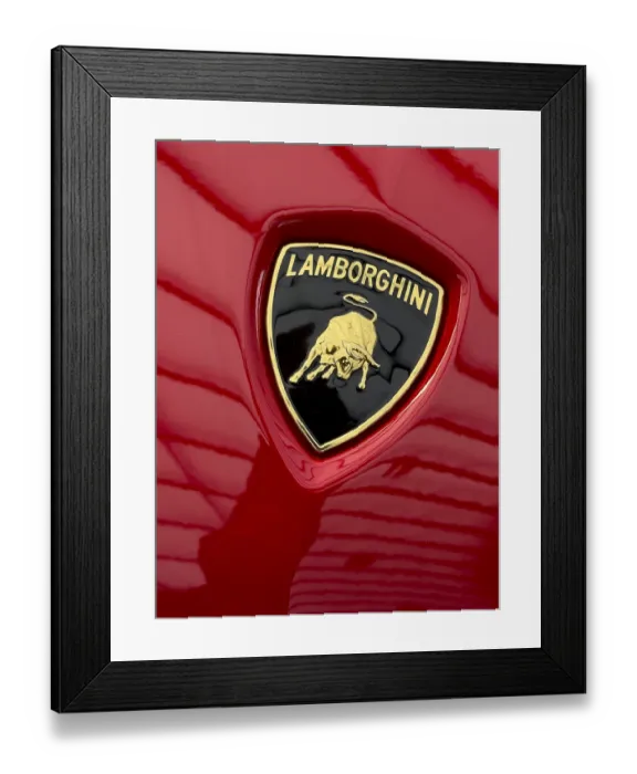 Framed Print : Logo with Lamborghini lettering Framed Print : Logo with Lamborghini lettering