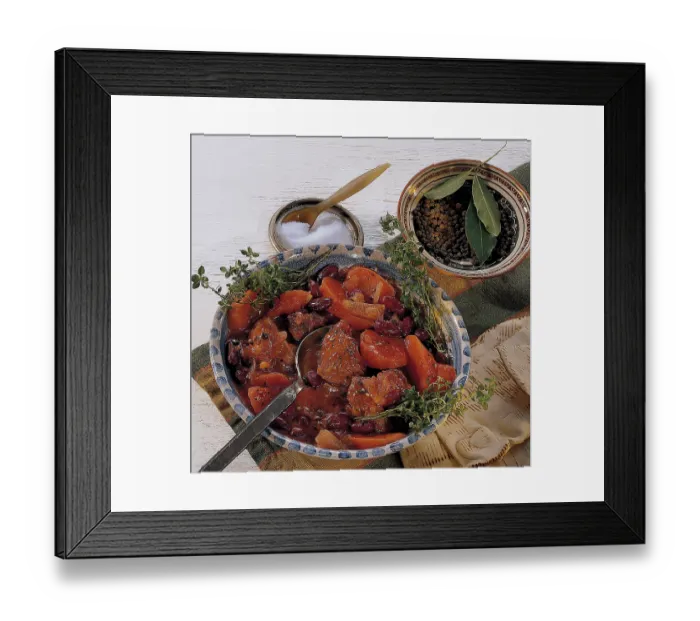 Framed Print : Lamb stew with beans and carrots Framed Print : Lamb stew with beans and carrots