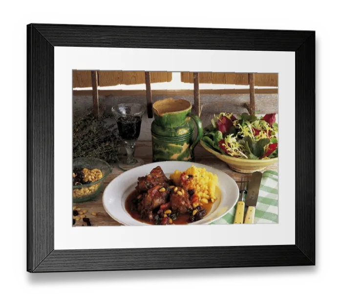 Framed Print : Rabbit stew with Marsala, onions