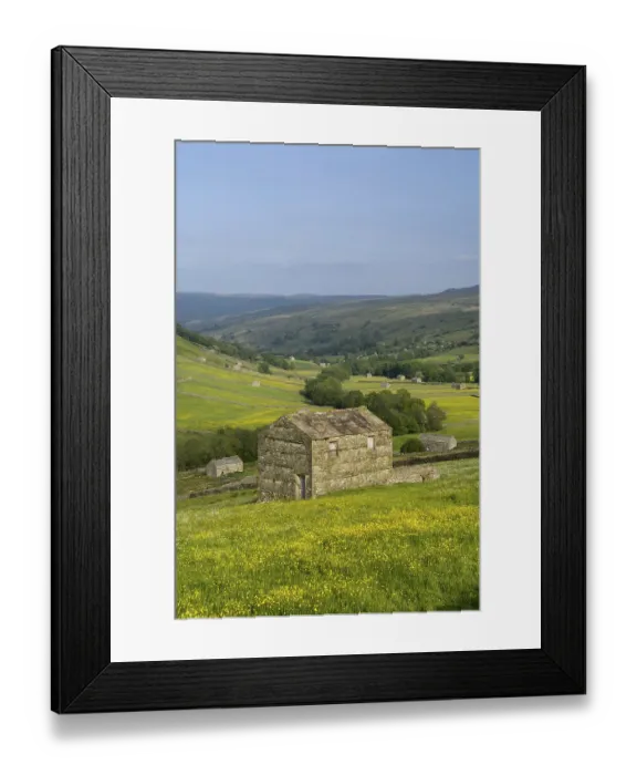 Framed Print : View of Swaledale from above Thwaite